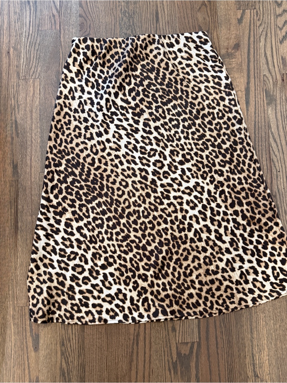 H&M Leopard Print A-Line Midi Skirt
